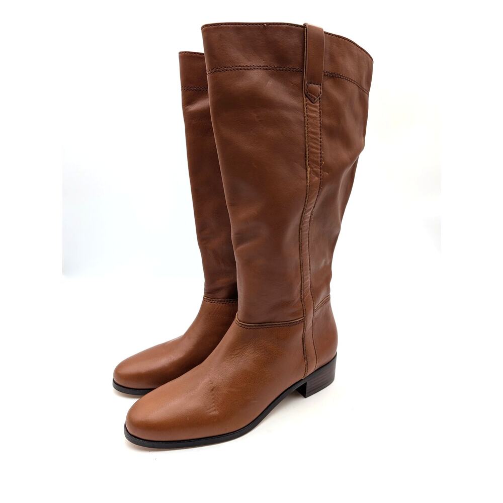 Veronica Beard Dwyer Knee High Boots Women's Brown Leather Size US7M EU37.5